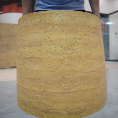 Golden Flexible 3D Travertine Stone Eco-Friendly Ultra Thin Waterproof Fireproof Modern Panels Living Room Bedroom Decoration